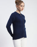 Madame Blue Full-Zip Knit Sweater