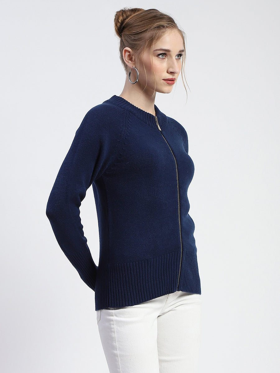 Madame Blue Full-Zip Knit Sweater