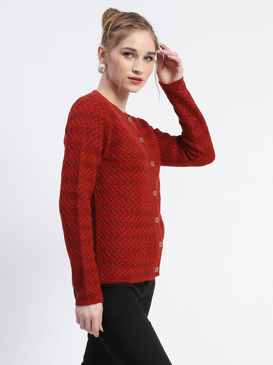 Madame Rust Cable Knit Button Down Cardigan