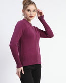 Madame Purple Full-Zip Knit Sweater