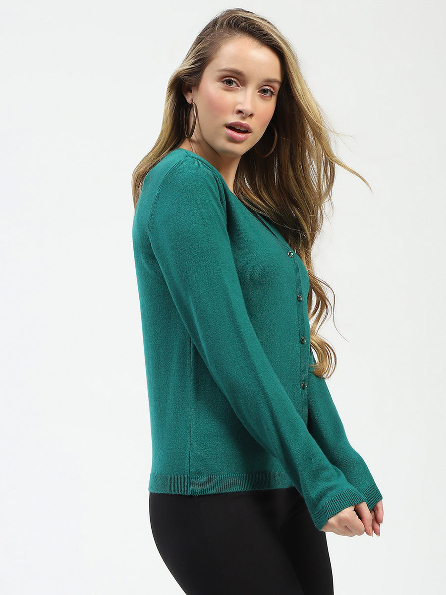 Madame Emerald Green Button-Up Cardigan