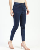 Madame Dark Blue Skinny Fit Cotton Jeans