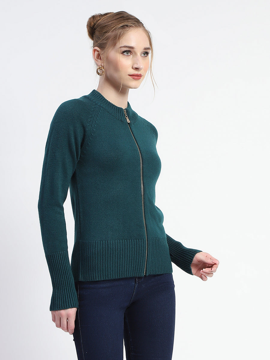 Madame Green Full-Zip Knit Sweater