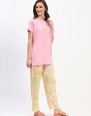 mSECRET Pink Graphic Tee and Floral Print Pajama Set