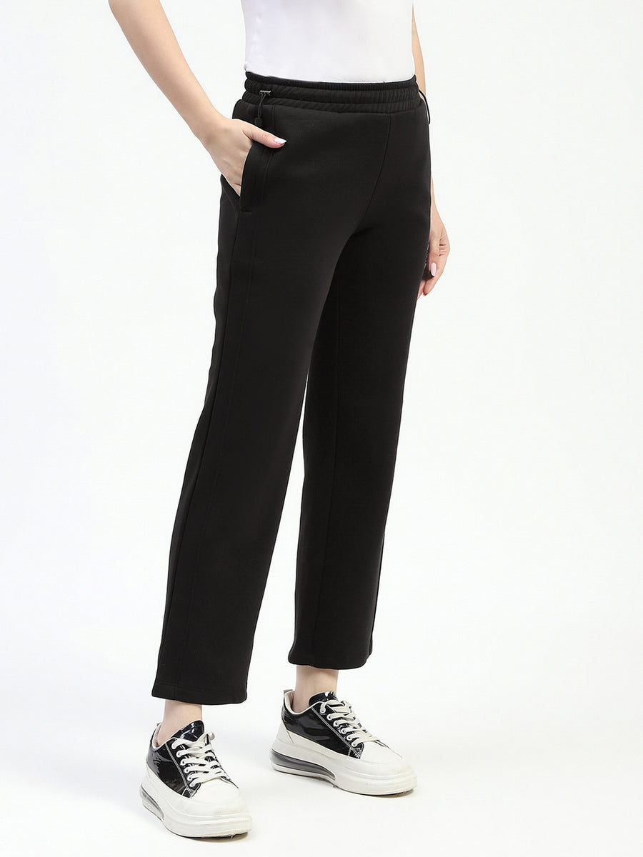 Madame Black Cotton Track Bottoms