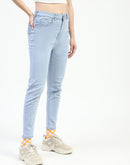 Madame Ice Blue Skinny Fit Cotton Jeans