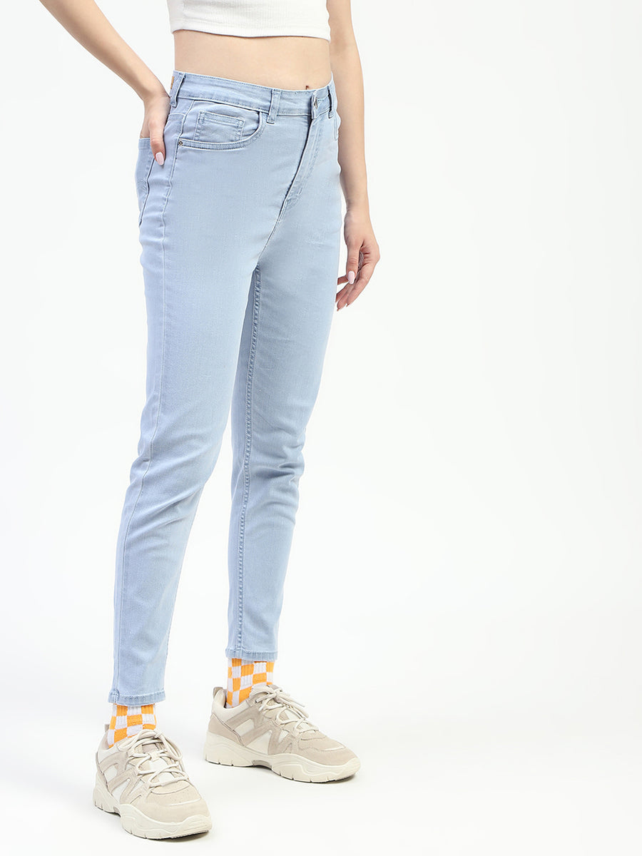 Madame Ice Blue Skinny Fit Cotton Jeans