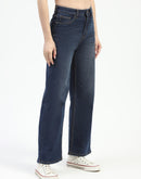 Madame Blue Wide-Leg Cotton Jeans