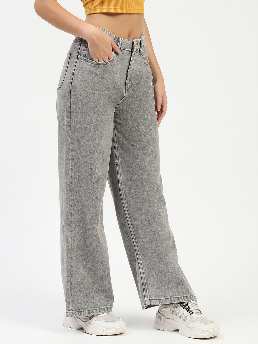 Madame Grey Wide-Leg Jeans