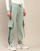 mSECRET Cotton Colorblock Green Track Bottoms