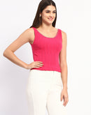 Madame Hot Pink Sleeveless Knit Top