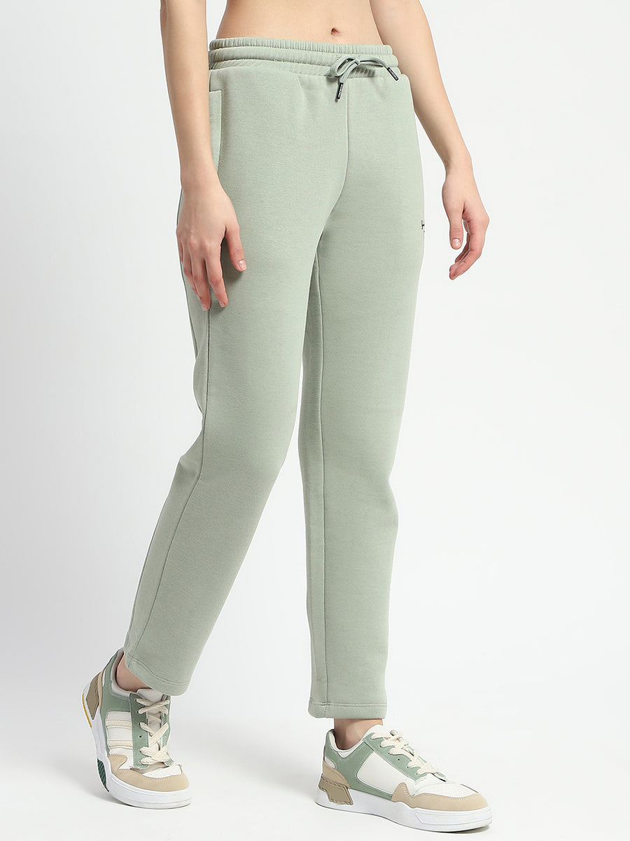 Madame Graphic Detailed Mint Cotton Blend Track Bottoms