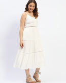 Madame Off White Tiered Cami Cotton Dress