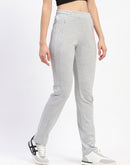 mSECRET Embossed Pleated Cotton Grey Track Bottoms