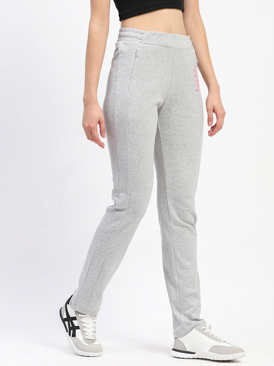 mSECRET Embossed Pleated Cotton Grey Track Bottoms