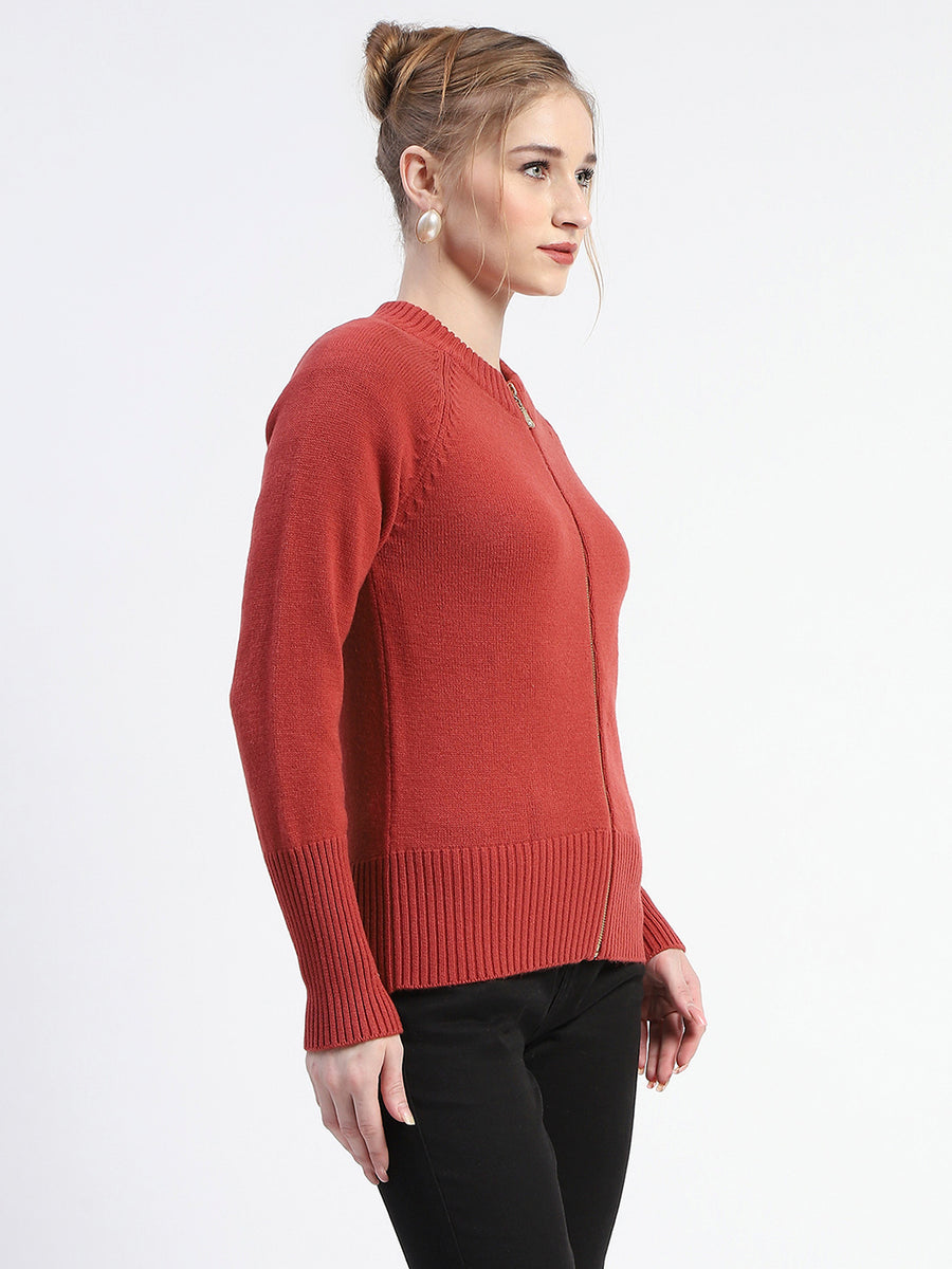 Madame Blush Full-Zip Knit Sweater