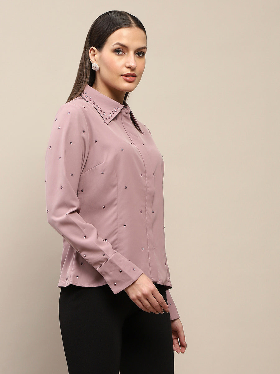 Madame Allover Embellished Pink Shirt