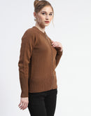 Madame Brown Full-Zip Knit Sweater