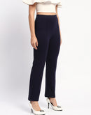 Madame Navy Wide-Leg Formal Trousers