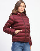 Madame Quilted Cotton Maroon Puffer Jacket