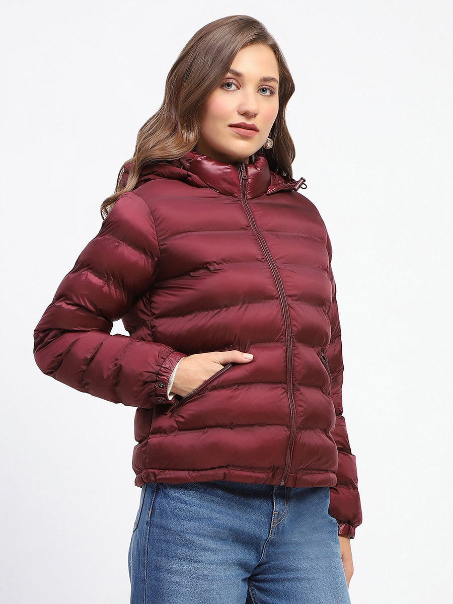 Madame Quilted Cotton Maroon Puffer Jacket