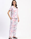 mSECRET Pink Tie-Dye Button-Down Pajama Set with Collared Shirt