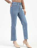 Madame Light Blue Straight Fit Cotton Jeans