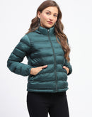 Madame Quilted Cotton Green Puffer Jacket