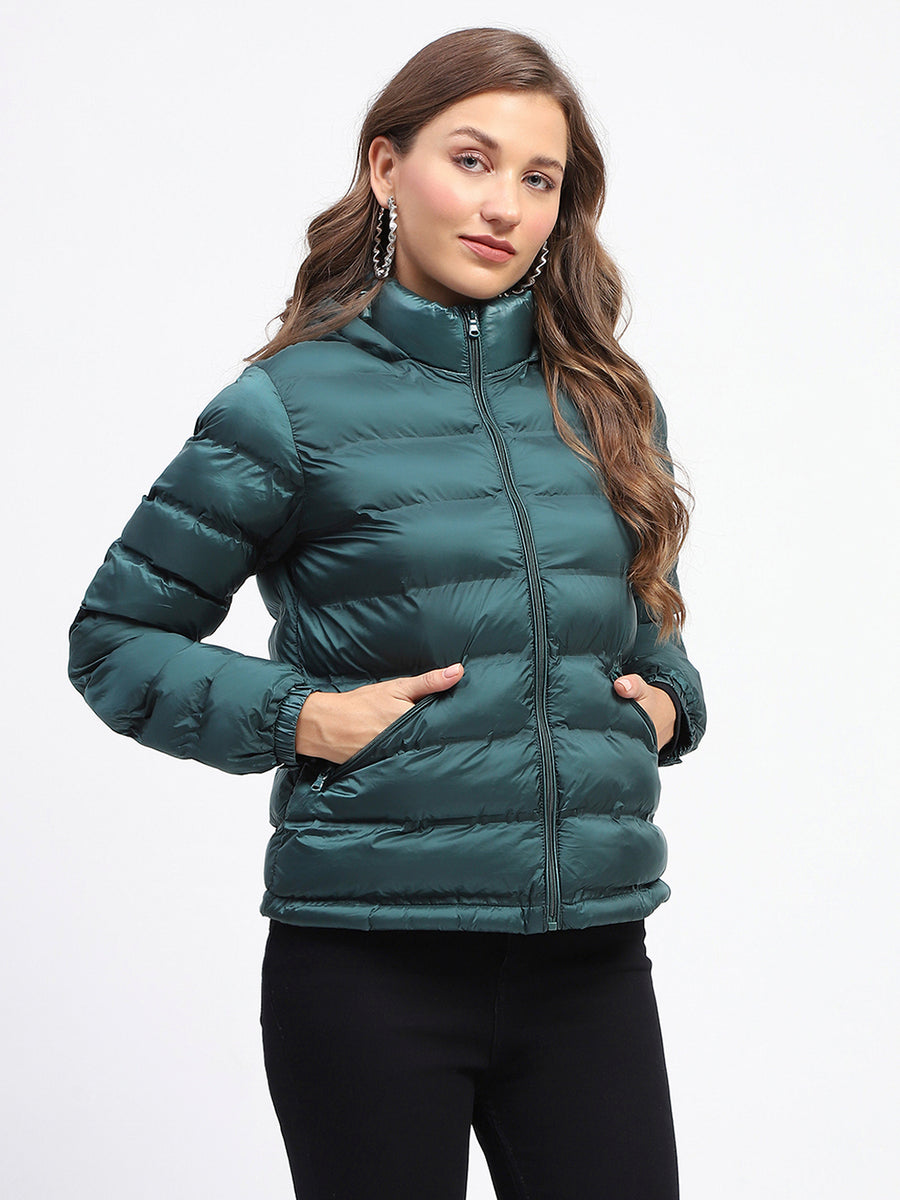 Madame Quilted Cotton Green Puffer Jacket