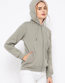 Madame Placement Print Grey Hooded Sweatshirt