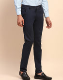 Camla Barcelona Solid Cotton Slash Pocket Navy Trouser