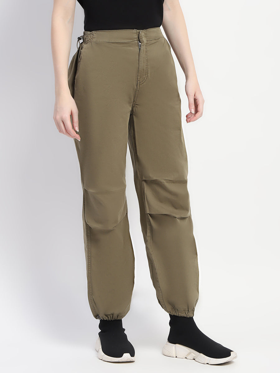 Madame Relax Fit Olive Cotton Joggers