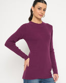 Madame Mock Neck Solid Purple Skeeve