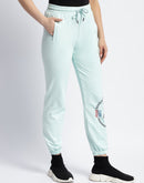 Msecert Disney Print Sky Blue Jogger Track Pants