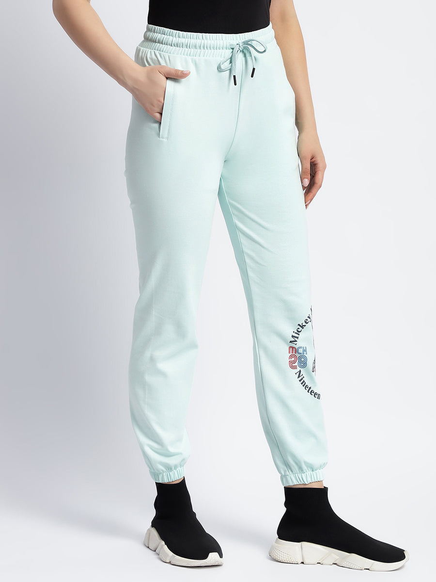 Msecert Disney Print Sky Blue Jogger Track Pants