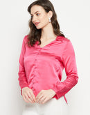 Madame Hot-Pink Satin Shirt