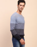 Camla Barcelona Ombre Print Navy Crew Neck Sweater