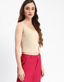 Madame Beige Sleeveless Knit Top