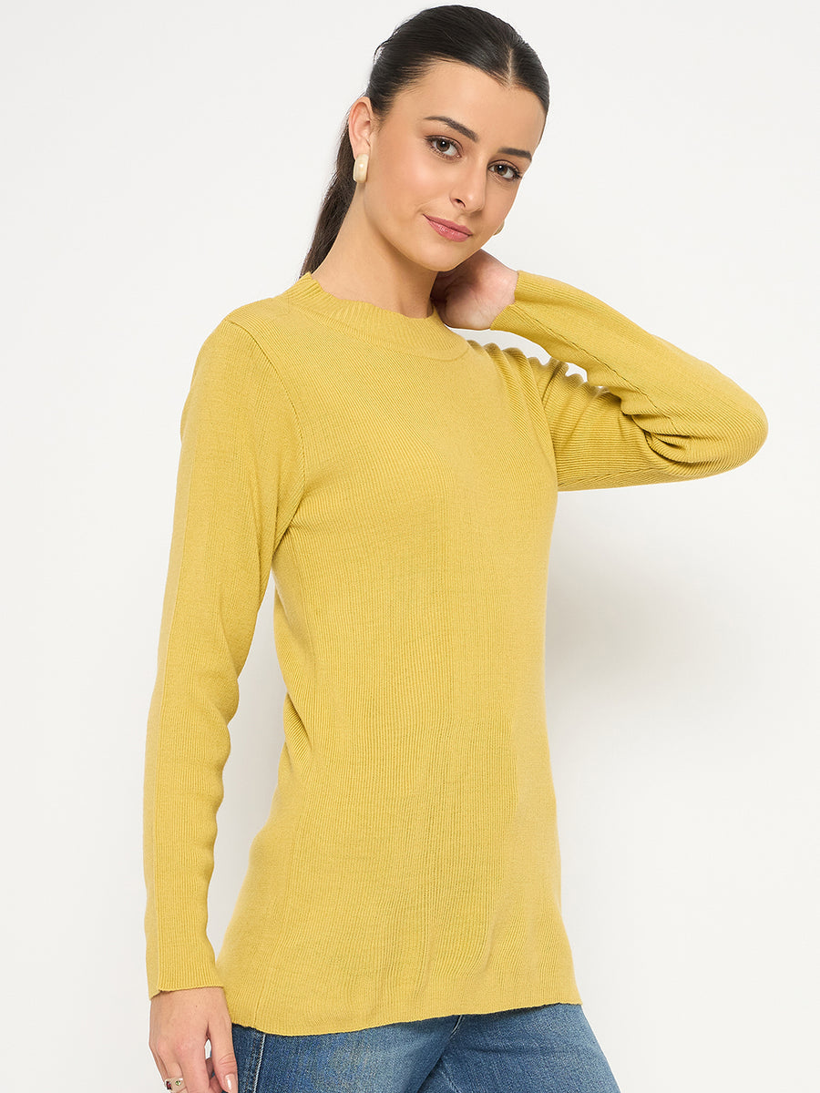 Madame Mock Neck Solid Yellow Skeeve