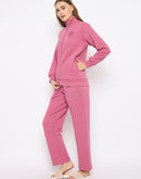 mSECRET Self Designed Zip Top and Pink Night Suit