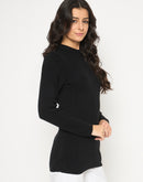 Madame Mock Neck Solid Acrylic Black Skeeve