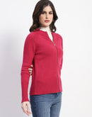 Madame Knit Fuschia Mock Neck Sweater