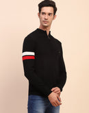 Camla Barcelona Half Zipped Mock Neck Black Sweater