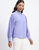 Madame Embellished Cuffed Sleeve Mauve Shirt