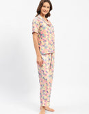 mSECRET Pink Printed 2 Piece Nightsuit