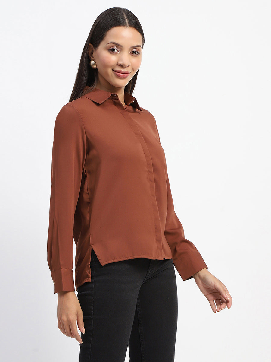 Madame Collared Button Down Cuffed Shirt