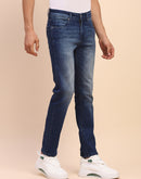 Camla Barcelona Ripped Mid Rise Whiskered Denim Blue Denim