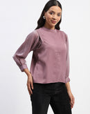 Madame Swarovski Detailed Mock Neck Top