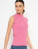 Madame Mock Neck Sleeveless Pink Skeeve