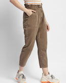 Madame Mid Rise Tapered Fit Brown Cargo